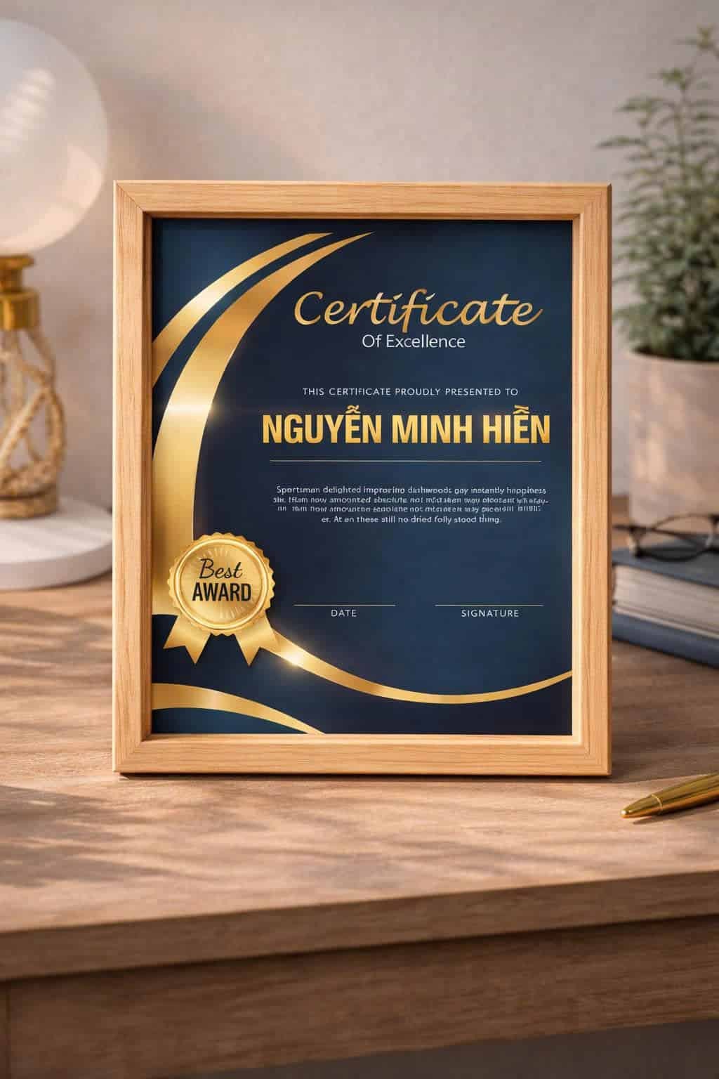 Chứng Chỉ In T&ecirc;n Mạ V&agrave;ng